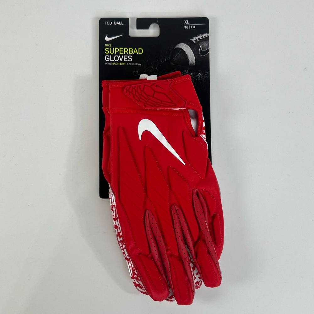 Nike Superbad 5.0 Red / White Football Gloves Men’s Size XL New CJ9683-663
